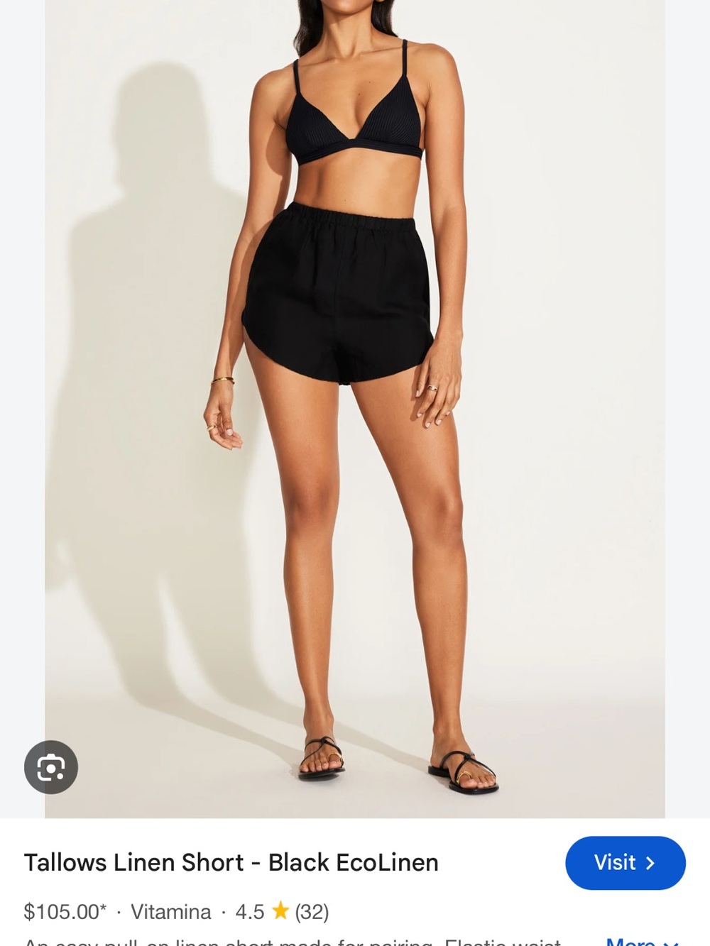 Vitamin A Black Tallows Linen Bermuda Shorts